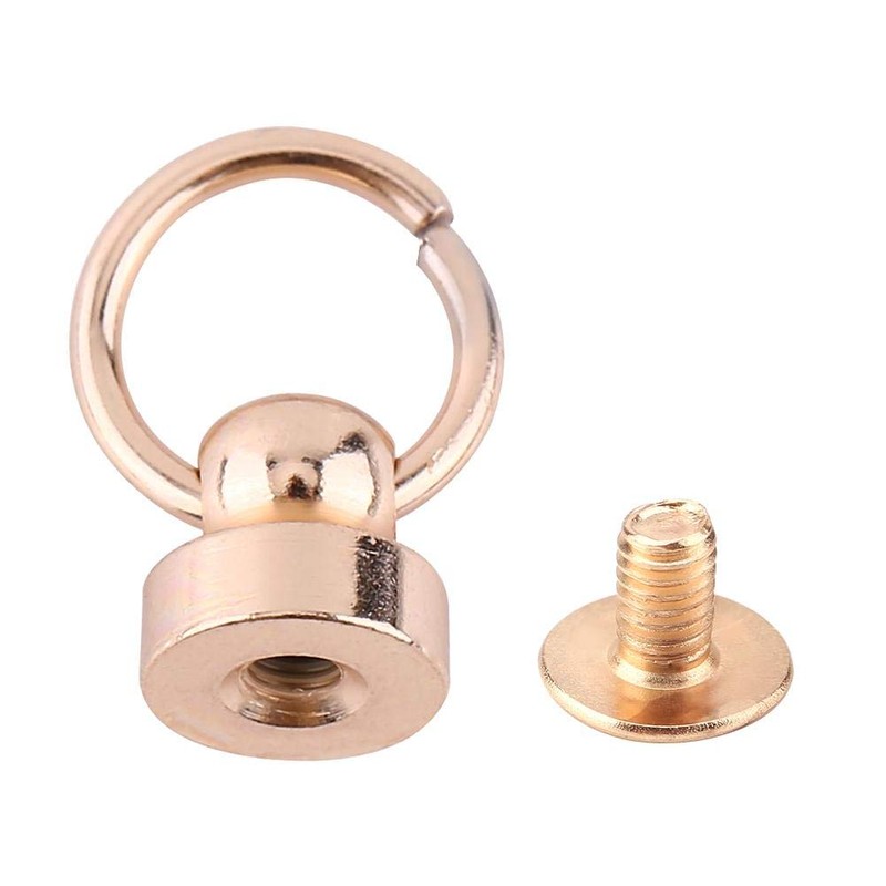 FTVOGUE 10pcs Craft Rivets Brass Studs Screw Back Round Head