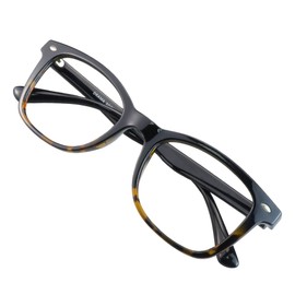 VisionGlobal Blue Light Blocking Glasses for Computer Reading or Gaming, UV 400 Anti Glare Lenses Help Reduce Eye Strain and Fatigue, Men and Women Frame, 0.00 (No Magnification)