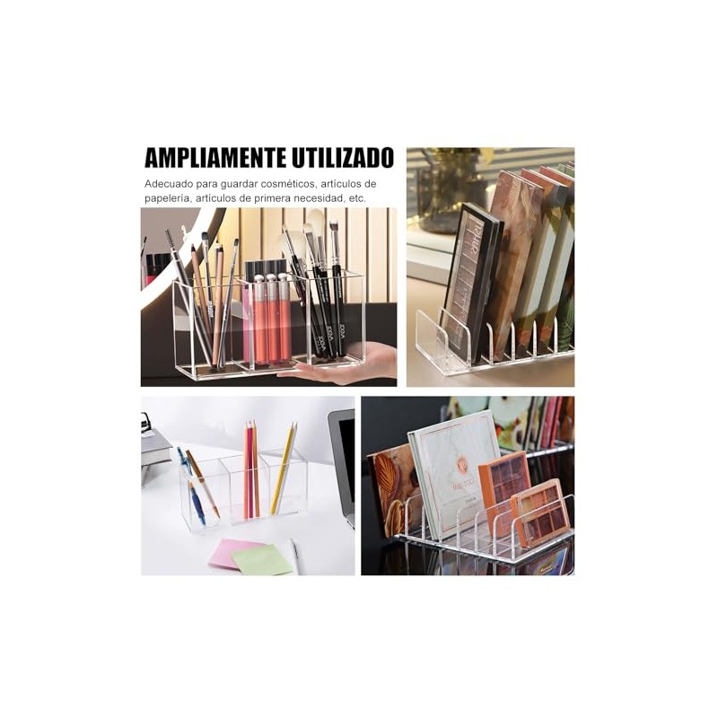 Organizador Brochas y Paletas Maquillaje Transparente Acrílico