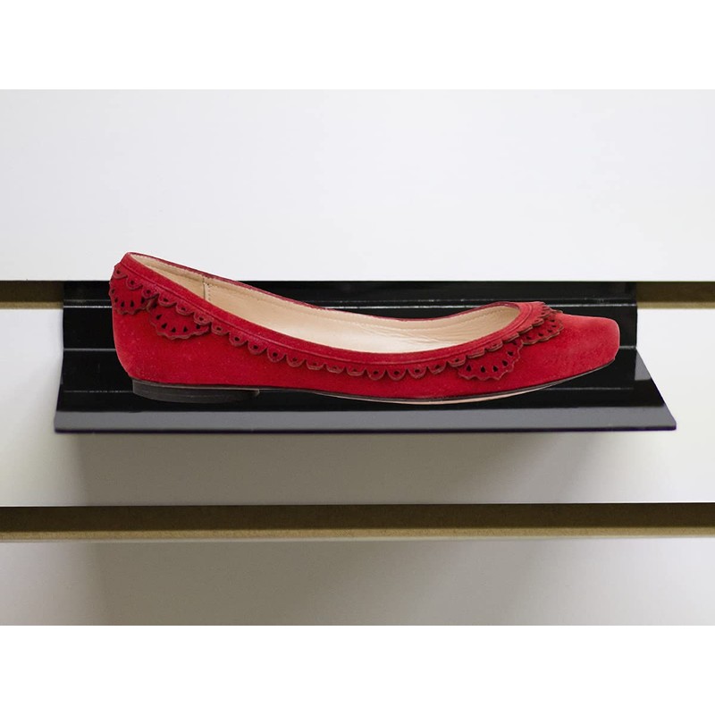 ZAPATERA DE ACRILICO PARA PANEL RANURADO | 50 PZAS (NEGRO)