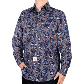 BOCOMAL FR Shirts Printed Paisley Lightweight Pearl Snaps Down Flame Resistant NFPA2112 CAT2 Work Shirt