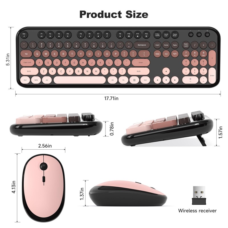 MOFII Wireless Keyboard and Mouse Combo - BlackBerry Gradient Full-Sized