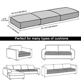 SUKAIKEQA 3Pcs Stretch Outdoor Cushion Cover Patio Cushion Covers Sofa Cushion Covers Furniture Cushions Cover Replacement Outdoor Cushion Slipcovers Sofa Seat