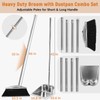 VOOWO Broom with Dustpan Combo Set, 46" Stainless Steel Broom