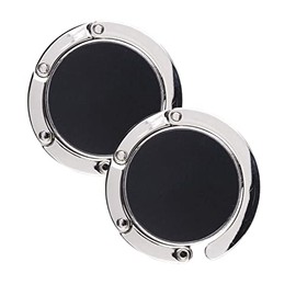 WPRO 2 x Nicola Handbag Holder Metal Case Bag Holder Bag Hanger Non-Slip Table Gift Women Foldable Black