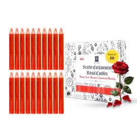 SOUL STICKS 4" Scented Ritual Candles Chime Taper Premium Candles 20 pcs for Rituals, Ceremonies, Meditation, Altar and Spells (Red/Rose)