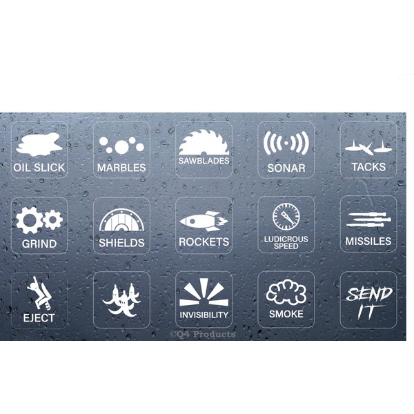 Novelty Stickers for Car or Truck Unused Buttons - Interior