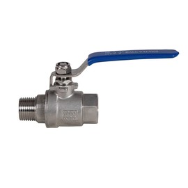 JIVTO Stainless Steel Ball Valve 1/2" BSP Male to Female 2 Pcs Type Full Connection Valve for Water, Oil and Gas