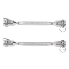 2PCS M8 Thread Stainless Steel Turnbuckle Wire Rope Tensioner Marine Screw Rigging Hardware