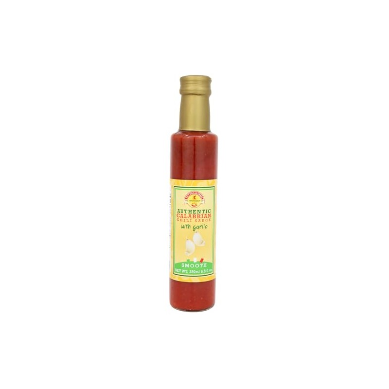 Smooth Calabrian Chili Hot Sauce with Garlic, Heat Scale: Medium/Hot