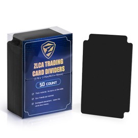 ZLCA 50 Pieces Trading Card Dividers, Playing Card Page Dividers with Tabs, Plastic Card Separator for Storage Box Folder Record Baseball Games Sports Card 2.75 x 3.76 Inch (Black)