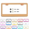 KA License Plate Frame Rose Gold Mirror Chrome Stainless Steel