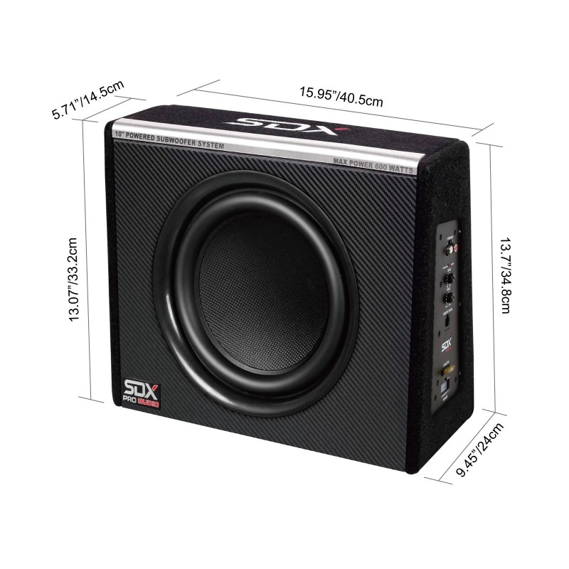 SDX Audio 10” Compact Active Subwoofer System Amplifier Preload Subwoofer
