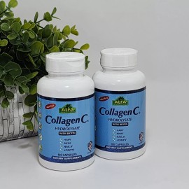 Alfa Collagen Hydrolysate Vitamin C Biotin 100 Caps Hair Skin Nails Joints 2-PK