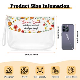 Christian Gifts for Women Clear Makeup Bag Religious Baptism Gifts for Daughter Cosmetic Pouch Christian Birthday Present Inspirational Quotes Bag Motivational Present for Girl Daughter Friend