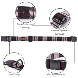 lionet paws Dog Collar with Bow Tie, Durable Comfortable Cotton Collar with Metal Click Fastening or Lead For Dogs And Cats