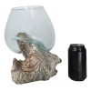 Ebros Gift Balinese Handicraft Natural Driftwood With Hand Blown Molten