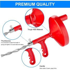 Forlivese Drain Auger,25Ft Plumbing Snake,Heavy Duty Toilet Snake Drain Clog Remover for Bathroom Sink,Kitchen Cleaning,Comes with Gloves and 1 Pack Plastic Hair Snake