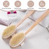 KEQAR Lange Dusch-Rückenbürste mit abnehmbarem Griff, Körperbürste, Peeling-Bürste mit Naturborsten,