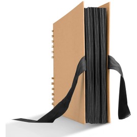 Innocheer Scrapbook, 80 Black Pages Photo Album, 11.6 x 8.3 inch Great for Craft Paper DIY Anniversary, Wedding, Valentines Day Gifts（Brown 8X12）