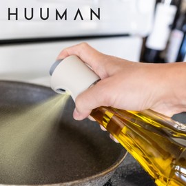 HUUMAN Oil Sprayer for Cooking, Olive, Vegetable & Avocado Glass Oil Spray Bottle, Safe Food Oil Sprayer for Kitchen, Oil Mister for Air Fryer Salad, BBQ, Baking, Roasting & Grilling, 235 ml