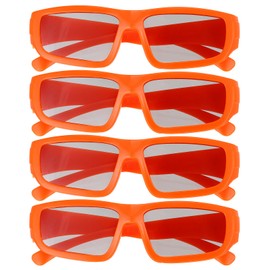 sourcing map 4pcs Polarized 3D Viewing Glasses, Passive Circular 3D Glasses for Anaglyph Movie Cinema Game TV Photo Projector Orange