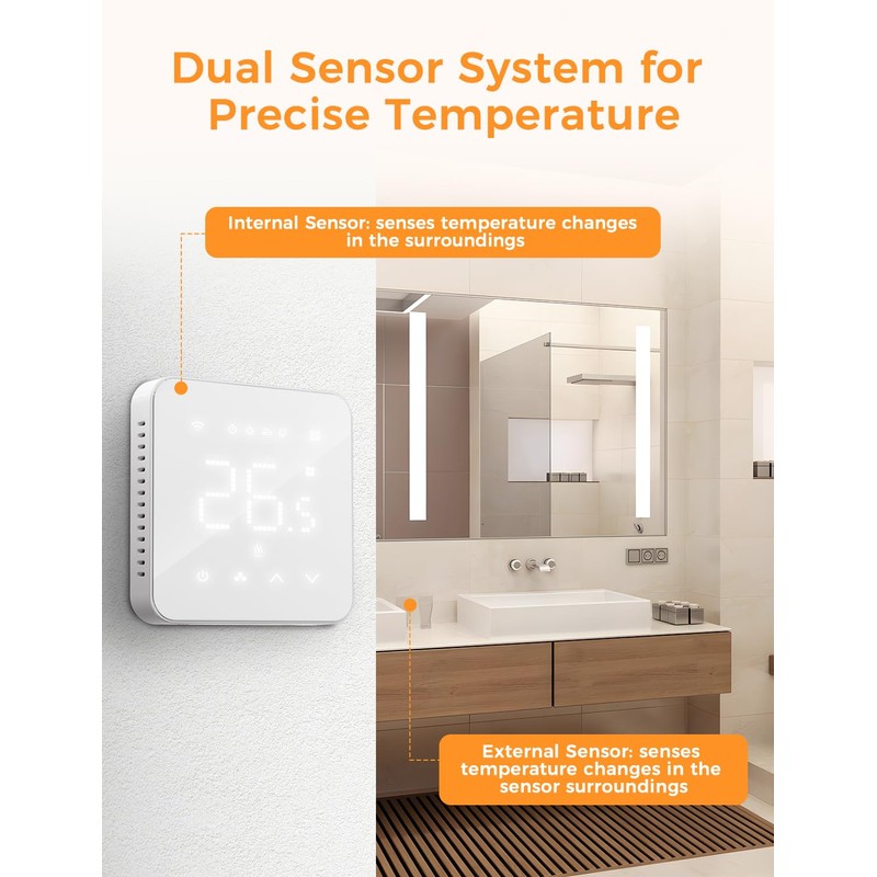 Refoss Heating Thermostat WiFi, Water Underfloor Heating Thermostat Boiler, Smart