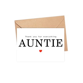 Yanashop88 Thank You For Everything Auntie Card - Thank You Card - Auntie Card - Mother's Day Card - Card For Her - Greeting Card For Birthday- Anniversary - Note Card - Thank You For Everything Card