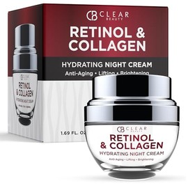 Crema Hidratante Facial de Noche con Retinol y Colágeno, Probada por Dermatólogos, Humecta, Reduce Arrugas y Líneas Finas, Crema Hidratante, Cuidado d