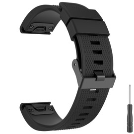 Wanme Correa para Garmin Fenix 6/Fenix 6 Pro/Fenix 5/Fenix 5 Plus/Fenix 7, correa deportiva de silicona suave de 22mm con liberación rápida, para Forerunner 935/945/Approach S60/S62/Quatix 5, Negro