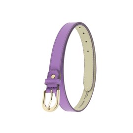 FASHIONGEN - LUNA Women's Italian Leather Belt, Purple (Gold Buckle)