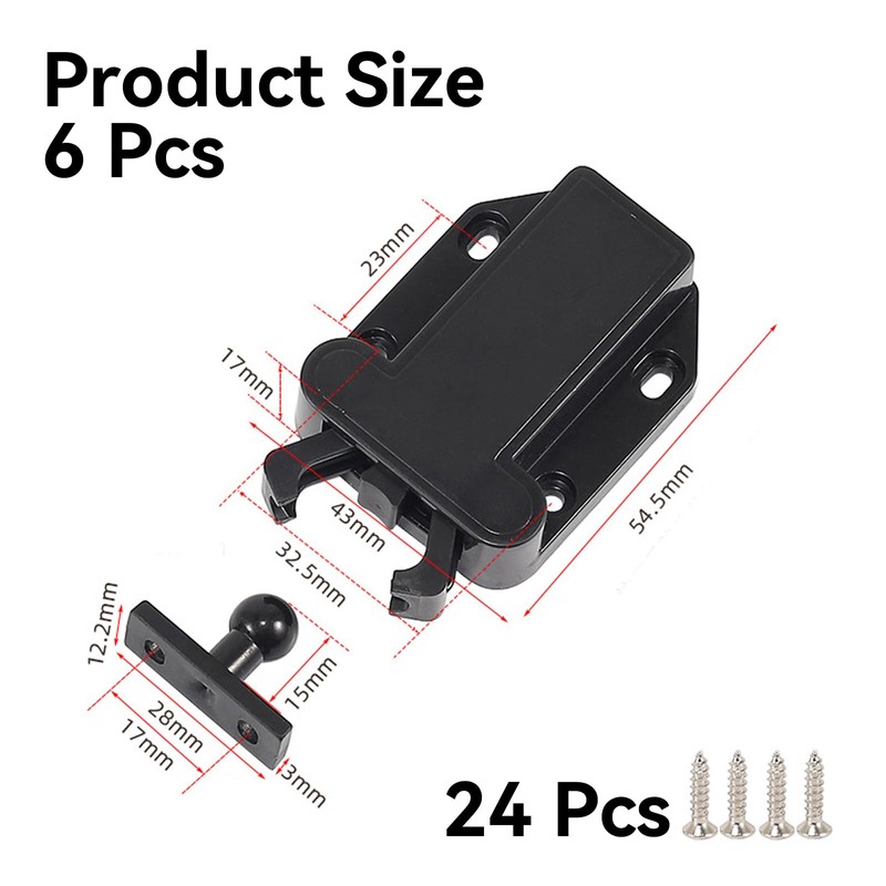6 Pcs Touch Release Catch Latch Cupboard, Push to Open