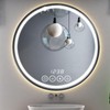 Wall-Mounted Round Bathroom Mirror with LED-Lights - 28 Inch Frame