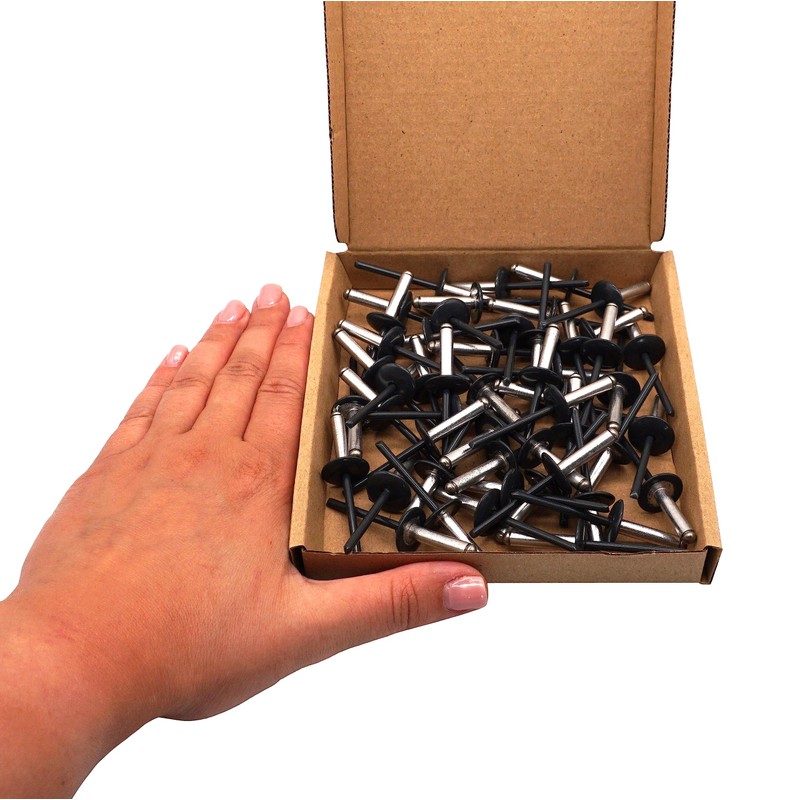 SKIR'CO Pack of 50 Large Flange Aluminium Blind Rivets 4.8