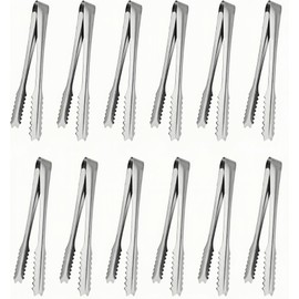 Heanvmyss 12 Pcs Ice Tongs,Stainless Steel Food Serving Mini Tongs,U Shaped Serving Small Tongs for Party,Bar,Kitchen,Cafe(5 Inch)