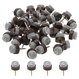 PATIKIL 14 mm Nail-on Felt Pads, 72 Pcs Round Felt Furniture Sliders Pads Heavy Duty Floor Protectors for Wooden Chair Sofa Cabinet Table Leg Feet Hardwood Floors, Brown