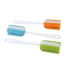 UPSTORE 3PCS Soft Hanging Sponge Cleaning Brush Cleaner with Long Handle Cup Feeding Bottle Scrubber Washing Brushes for Coffee Glasses Pot Milk Cup Mugs Winebottle Baby Bottles(Color Random)