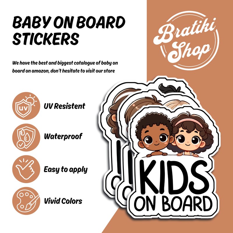 Baby on Board Car Sticker, 6.5 x 5 inches Kids