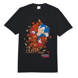 Sonic The Hedgehog I Am Outta Here Distressed Chest Poster Comfort Colors Adult Heavyweight T-Shirt