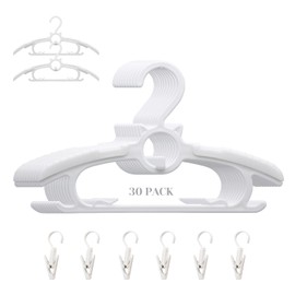 Gencuoir Baby Nursery Closet Hangers, Ultra Thin Non-Slip and Extendable Laundry Infant Pant Hanger for Newborn Clothes 30pcs11“-14‘’ Adjustable Children Coat Hanger for Girl Boy Toddler Kids Child