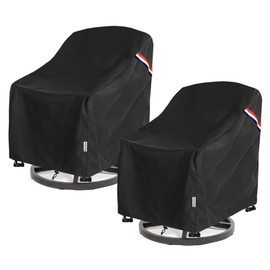 SoloToo Patio Chair Covers Waterproof Patio Furniture Covers, 27.5W x 32.6D x 36H Inches Swivel Outdoor Chair Cover 2 Pack (Black)