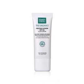 MartiDerm Proteos Screen SPF 50+ - Crema antiedad con protector solar de rápida absorción - Proteoglicanos + Ácido hialurónico y Silicio + Sprectrum Complex - Previene y reduce los signos del envejecimiento - 40 ml