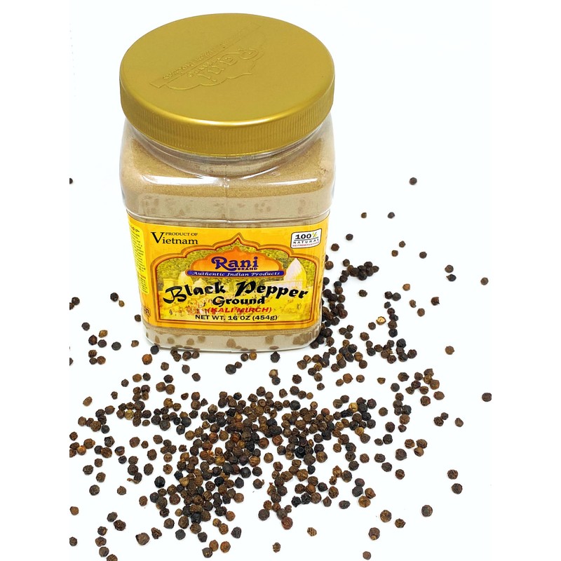 Rani Black Pepper Fine Powder 80 Mesh 16oz (1lb) 454g