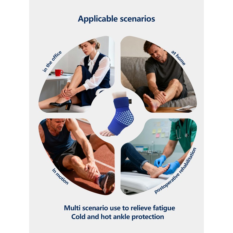 Ankle Ice Pack Wrap for Injuries Reusable for Swollen Feet,