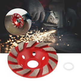 1 Piece 100mm Diamond Segment Grinding Wheel for Granite Masonry Stone Concrete Ceramic Polishing (Red)