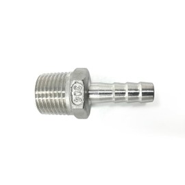 CONCORD 304 Stainless Steel 3/8" Barb Hose to 1/2" NPT Home Brew Fitting. 2 Pack