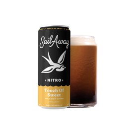 Sail Away Coffee Co. | Touch of Sweet Nitro Cold Brew Coffee | Low Sugar, Gluten Free & Non-Dairy | Organic | Draft Nitrogen Pour, Clean Energy, Low Acidity | 11.5oz (12 pack)
