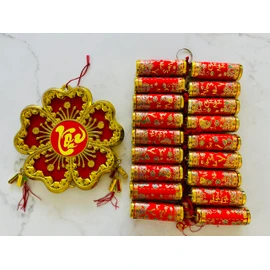 Vietnamese Artificial Firecrackers/Lunar New Year Decoration Firecraker/ 1 Piece of Vietnamese New Year Decoration Ornament 60x12in| Vietnamese TET Decor| Day Phao Trang Tri TET 1.5m