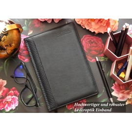 Book Calendar 2025 A5 Leather Look Elegant Calendar 2025 Book Calendar Diary 2025 A5 in Hardcover Cover Executive Planner 2025 A5 Daily Planner with Annual Calendar 2025