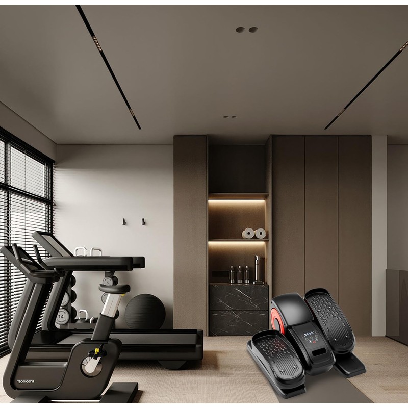 Under Desk Elliptical Stepper Machine, LCD Display, Compact Exercise Equipment,